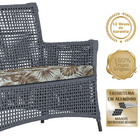 2 Sofás Área Externa Igapó Alumínio Pintura Preta Corda Náuti