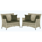 2 Sofás Área Externa Igapó Alumínio Pintura Preta Corda Náuti