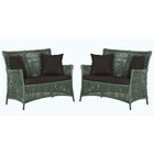 2 Sofás Área Externa Igapó Alumínio Pintura Preta Corda Náuti