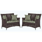 2 Sofás Área Externa Igapó Alumínio Pintura Preta Corda Náuti