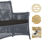 2 Sofás Área Externa Igapó Alumínio Pintura Preta Corda Náuti