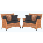 2 Sofás Área Externa Igapó Alumínio Pintura Preta Corda Náuti