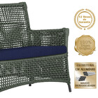 2 Sofás Área Externa Igapó Alumínio Pintura Preta Corda Náuti