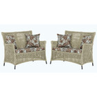 2 Sofás Área Externa Igapó Alumínio Pintura Preta Corda Náuti