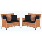 2 Sofás Área Externa Igapó Alumínio Pintura Preta Corda Náuti