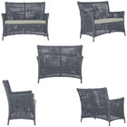 2 Sofás Área Externa Igapó Alumínio Pintura Preta Corda Náuti