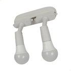 2 Spot E27 C/ Base 20cm Eletrificada Sobrepor Biv Branco + Lâ