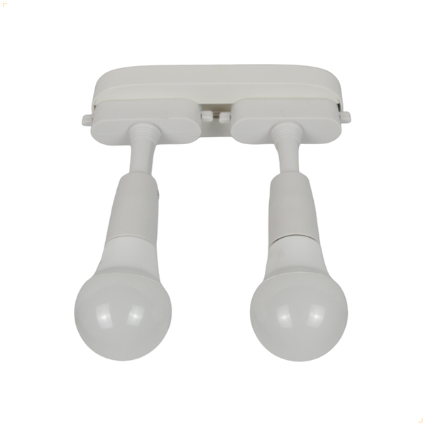 2 Spot E27 C/ Base 20cm Eletrificada Sobrepor Biv Branco + Lâ