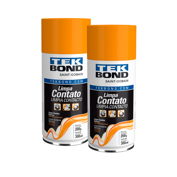2 Sprays Limpa Contato Elétrico Eletrônico Multiuso 300ml Tek
