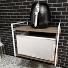 2 Suporte Prateleira Industrial Forno Microondas 45cm Branco