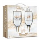 2 Taça Champanhe Na Caixa Gallant Boas Festas Presente Brasfo