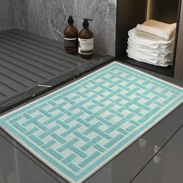 2 Tapete Banheiro Absorvente 100% Algodão Ed Nat 50 X 80 M06