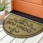 2 Tapete Capacho Fibra Coco Antiderrapante 33x60 Meia Lua E1