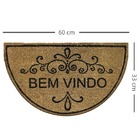 2 Tapete Capacho Fibra Coco Antiderrapante 33x60 Meia Lua E1