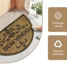 2 Tapete Capacho Fibra Coco Antiderrapante 33x60 Meia Lua E2