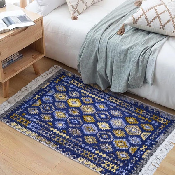 2 Tapete Kilim Algodão Luxo Grande Dupla Face Kaz3 60x90