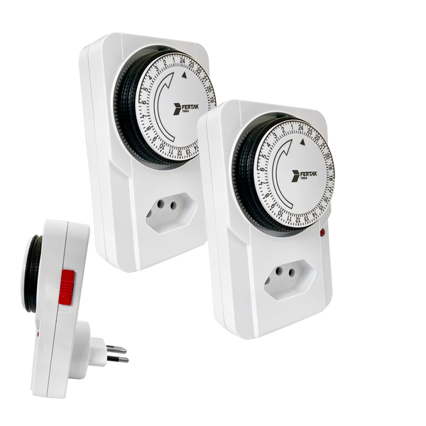 2 Temporizadores Analógico Bivolt 60Hz Fertak Intervalo de 15