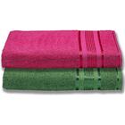 2 Toalhas Plus Size Grossa E Macia 80x180 Verde+rosa