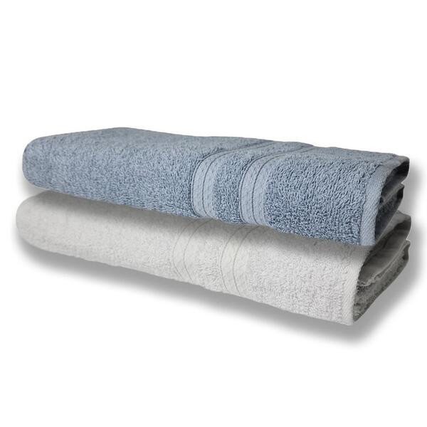 2 Toalhas Super Felpudas Grande E Grossa Algodão 80x150 Azul+