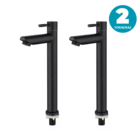 2 Torneira Lavatorio Bica Alta 1/4 De Volta Preto Fosco