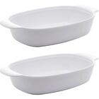 2 Travessas Melamina Branca Com Alças 31,5cm Milão Lyor Para