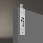 2 Trincos De Embutir 9 Cm Aço Porta De Madeira Cromado Pado