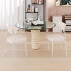 2 Un. Cadeira Fixa Estofada Mynna C/pés Brancos