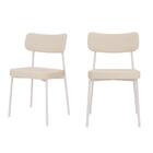 2 Un. Cadeira Fixa Estofada Mynna C/pés Brancos