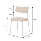2 Un. Cadeira Fixa Estofada Mynna C/pés Brancos