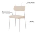 2 Un. Cadeira Fixa Estofada Mynna C/pés Brancos