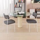 2 Un. Cadeira Fixa Estofada Mynna C/pés Brancos