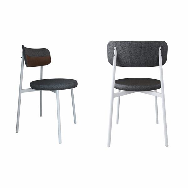 2 Unidades Cadeira Kyta Fixa C/4 Pés 50 X 44,7 X 83,8 Cm Pés