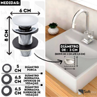 2 Válvulas Click Up Luxo Inteligente Inox Para Cuba E Louça