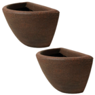 2 Vasos De Parede Em Polietileno Para Jardim Vertical 28x14 -