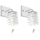 2 X Arandela De Cristal Legitimo Clearwall Com Lâmpadas 3000