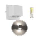 2x Arandela Box 2 Fachos Externa Branca + Led G9 B.frio St891