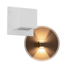 2x Arandela Box Cubo Pequena 2 Fachos Branca Parede Muro St13