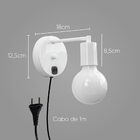 2x Arandela Cabeceira Parede Quarto Moderna Branco P/e27 St26