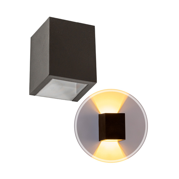 2x Arandela Efeito 2 Focos Marrom Sem Friso Box Policarbonato