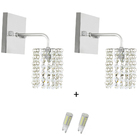 2x Arandelas Cristal Leg. Clearcast + Lâmpadas 6000k Branca