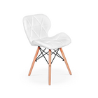 2x Cadeira De Jantar Charles Eames Eiffel Slim Estofada Branco