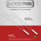 2x Espeto Duplo Inox 70cm Cabo Revestido Alumínio Churrasco