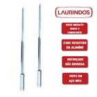 2x Espeto Espada Inox 80cm Cabo Revestido Alumínio Churrasco