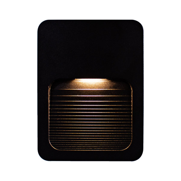 2x Luminária Balizador Fit Slim Preto Ip65 Led 2w Para Parede