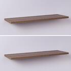 2x Prateleira De Madeira Nogal 40x10cm Com Suporte Invisível