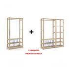 2xarmário Estante Acabamento Natural Rustico Pinus