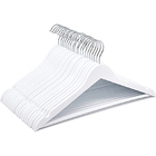30 Cabides De Madeira Branco Closet Luxo De Alta Qualidade