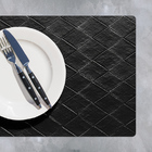 30 Jogo Americano Kori Preto Impermeável Pvc - Imita Couro