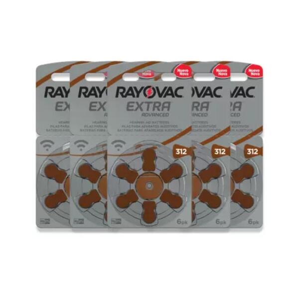 30 Pilha Auditiva Rayovac Tamanho 312 / P312 / Pr41
