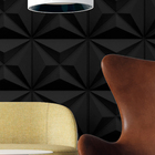 30 Placas Estrelar Revestimento De Parede Preto Pvc 25x25cm